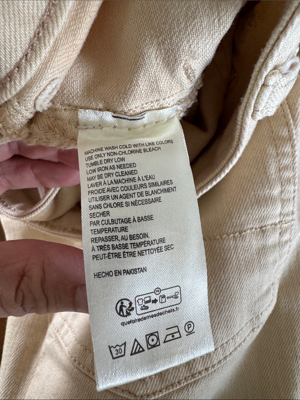Pilcro Anthropologie Cream Ecru Straight Leg Utility Jeans Size 26 - Picture 4 of 8